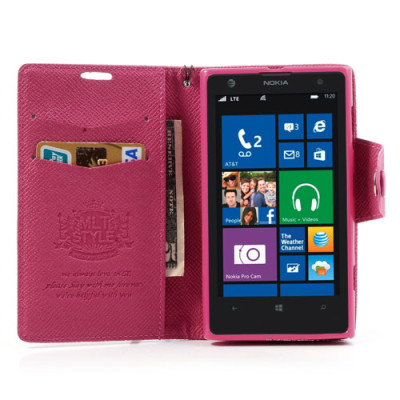Кожени калъфи Кожени калъфи за Nokia Кожен калъф тефтер със стойка и връзка MLT за Nokia Lumia 1020 тъмно розов